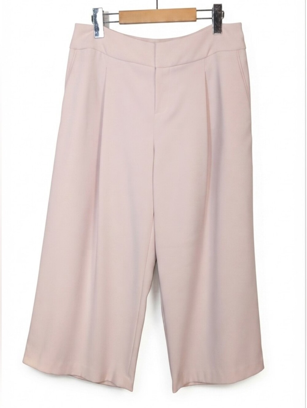 INC International Concepts Blush Pink Pleated Culottes Womens Size 10 Wide Leg
